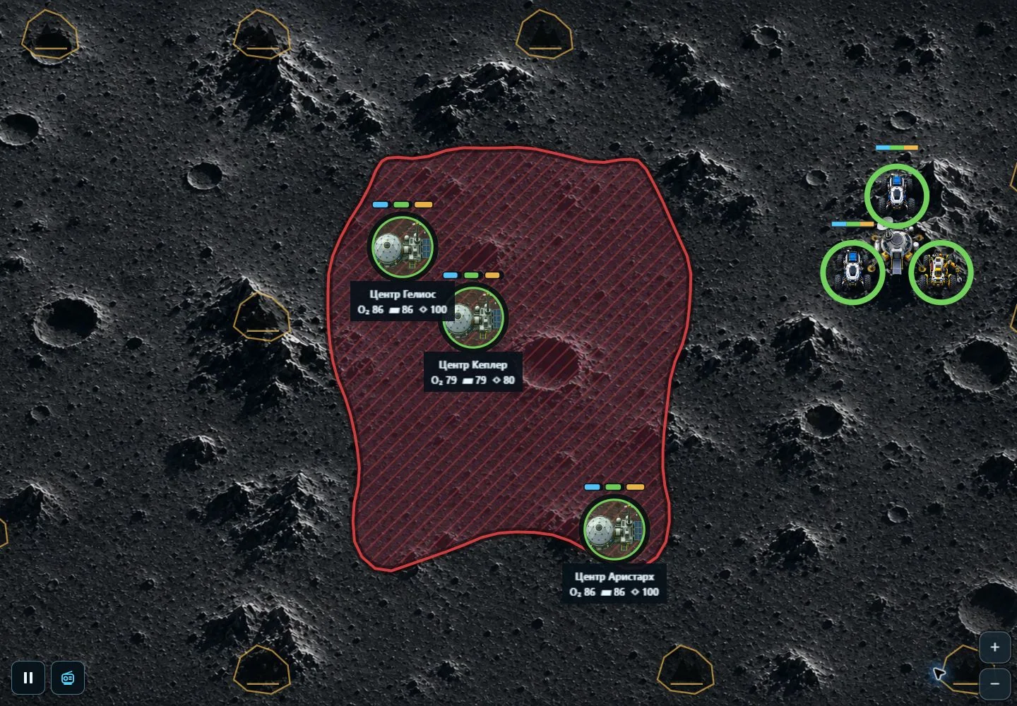 New shift after replay; the frame captures the player's action, simulation state and resulting interface change.